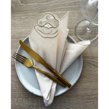 Λινό Κοφτό Πετσετάκι Berry 30x30cm 30x30cm Εκρού