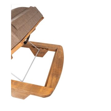 Ξύλινη Ξαπλώστρα με Οβάλ Προφίλ και Μαξιλάρι Pacho 95x215x22cm - 