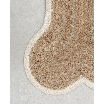 Ψάθα Πλεκτό Οικολογικό Χαλί Γιούτας Dog Station σε Σχήμα Κόκκαλο Woof - 