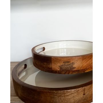 Στρογγυλός Ξύλινος Δίσκος Σερβιρίσματος Zina - 