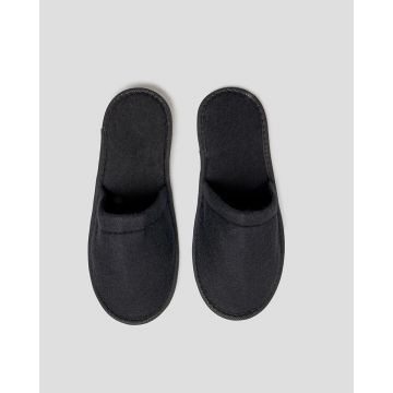 Πετσετέ Μαύρες Κλειστές Παντόφλες Slipper One Size Μαύρο