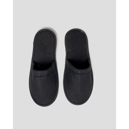 Πετσετέ Μαύρες Κλειστές Παντόφλες Slipper One Size Μαύρο