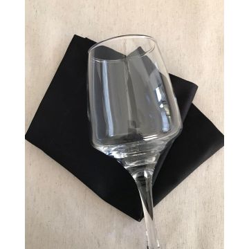 Μαύρη Πετσέτα Κοκτέιλ Γαλλική Γωνιά Yohana 20x20cm 20x20cm Μαύρο - 