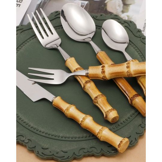 Ανοξείδωτο Κουτάλι Σούπας Λαβή από Bamboo Polly