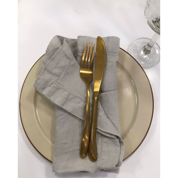 Λινή Πετροπλυμένη Πετσέτα Φαγητού με Αζούρ Porto σε 3 Αποχρώσεις 50x50cm 50x50cm