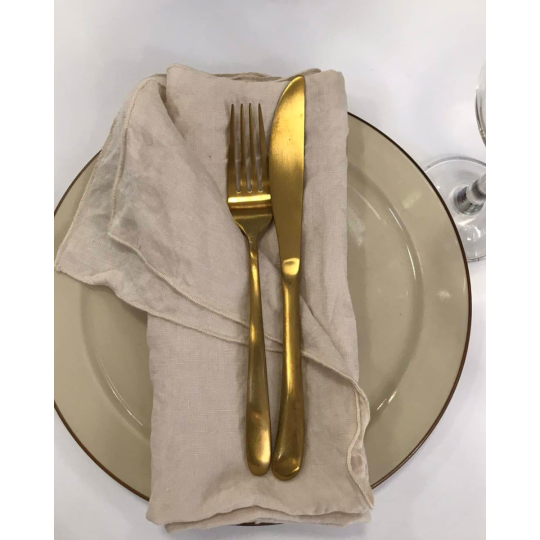 Λινή Πετροπλυμένη Πετσέτα Φαγητού με Φεστόνι Porto σε 3 Αποχρώσεις 50x50cm 50x50cm