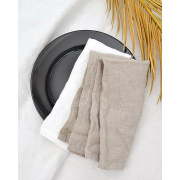 Επαγγελματική Λινή Πετσέτα Φαγητού Linari Off White 50x50cm - 