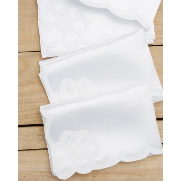 Σετ Πετσέτες Φαγητού 4 τεμ Κέντημα Λουλούδι & Φάσα Vogue 40x40cm.  40x40cm Εκρού - 