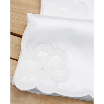 Σετ Πετσέτες Φαγητού 4 τεμ Κέντημα Λουλούδι & Φάσα Vogue 40x40cm.  40x40cm Εκρού - 