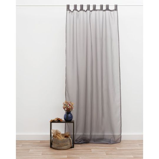 Μονόχρωμη Έτοιμη Ραμμένη Βουάλ Κουρτίνα με Τιράντες & Τρέσσα Emily σε 9 Αποχρώσεις