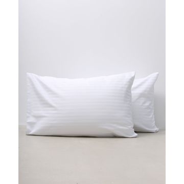 Μαξιλαροθήκη Redon με σατινόριγο σχέδιο 50x70cm Άσπρο