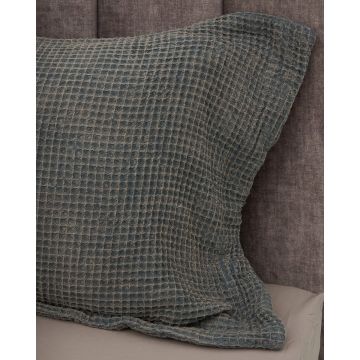 3D Βαμβακερή Stonewashed Μαύρη Oxford Μαξιλαροθήκη Taline Μαύρο - 