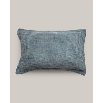 3D Βαμβακερή Πετροπλυμένη Oxford Μαξιλαροθήκη Siran Μπλε