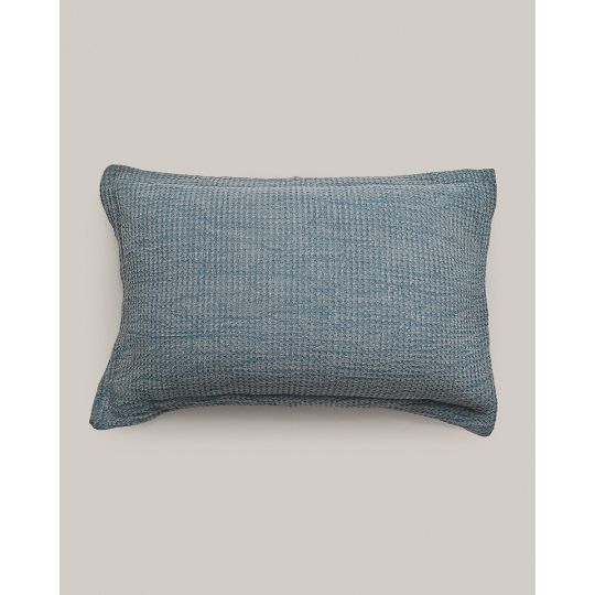 3D Βαμβακερή Πετροπλυμένη Oxford Μαξιλαροθήκη Siran Μπλε