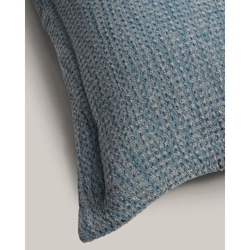 3D Βαμβακερή Πετροπλυμένη Oxford Μαξιλαροθήκη Siran Μπλε - 