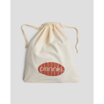 Βαμβακερός Σάκος Απλύτων με Εκάι Κέντημα Pennie & Κορδόνι Labada 37x43cm
