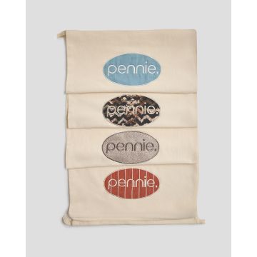 Βαμβακερός Σάκος Απλύτων με Εκάι Κέντημα Pennie & Κορδόνι Labada 37x43cm - 