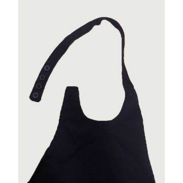 Βαμβακερή Μαύρη Ποδιά Somelier Ryan 82x107cm Μπούστο (82x107cm) Μαύρο - 