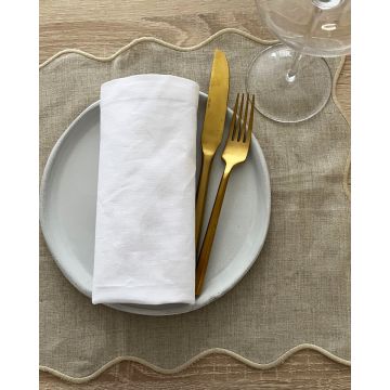 Λευκή Βαμβακερή Πετσέτα Φαγητού Γαλλική Γωνία Altea 54x54cm 54x54cm Άσπρο