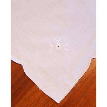 Βαμβακερή Λευκή Πετσέτα Φαγητού με Κέντημα 40x40cm 40x40cm Άσπρο - 