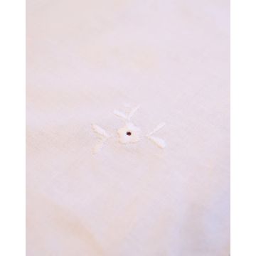 Βαμβακερή Λευκή Πετσέτα Φαγητού με Κέντημα 40x40cm 40x40cm Άσπρο - 