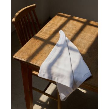 Πετσέτα Φαγητού με Γαλλική Ραφή Restaurant Diagonale 52x52cm 52x52cm Άσπρο - 