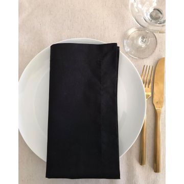 Μαύρη Πετσέτα Φαγητού Yohana 43x43cm 43x43cm Μαύρο - 
