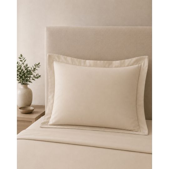 Βαμβακερή Oxford Μαξιλαροθήκη Περκάλι Indanthrene Dye Lodge 52x72+5cm 52x72 5cm Μπεζ