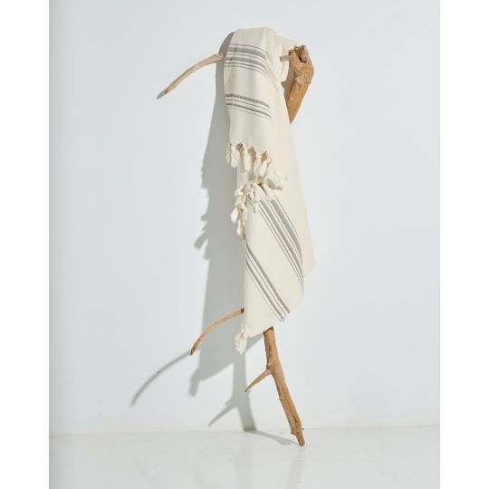 Βαμβακερή Ριγέ Πετσέτα Παρεό με Κρόσσι Anka 90x170cm Παρεό | 90x170cm