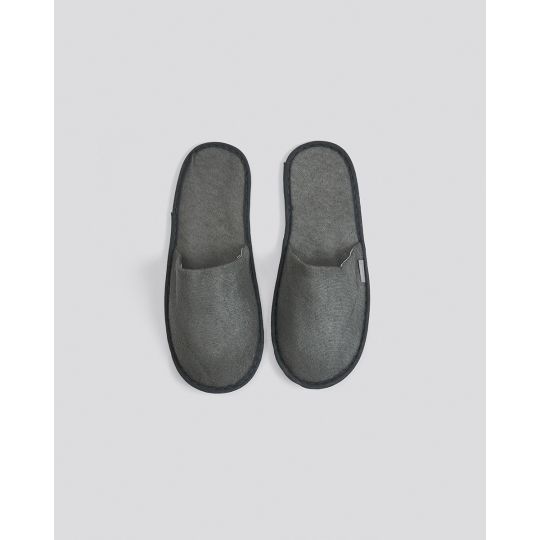 Πετσετέ Γκρι Κλειστές Λεπτές Παντόφλες Slipper One Size Γκρι