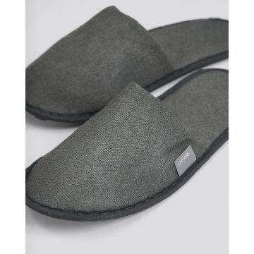 Πετσετέ Γκρι Κλειστές Λεπτές Παντόφλες Slipper One Size Γκρι - 