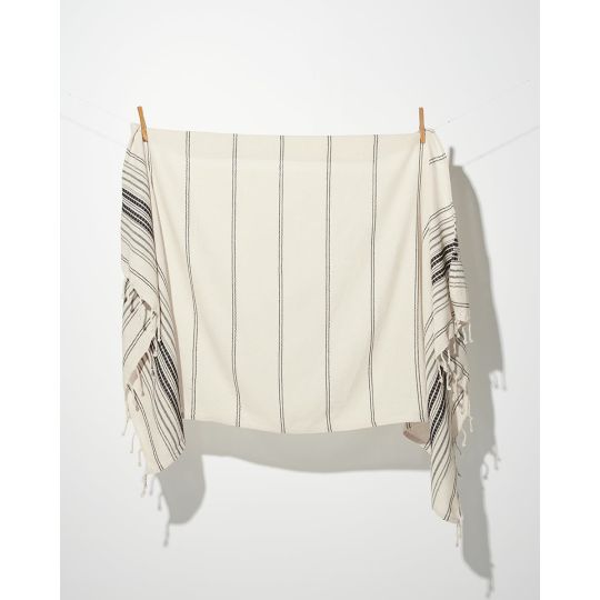 Βαμβακερό Ριγέ Παρεό με Κρόσσι Amosa 90x170cm Παρεό | 90x170cm Multi