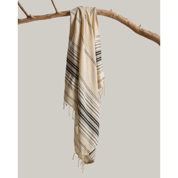 Βαμβακερό Ριγέ Παρεό με Κρόσσι Amosa 90x170cm Παρεό | 90x170cm Multi - 