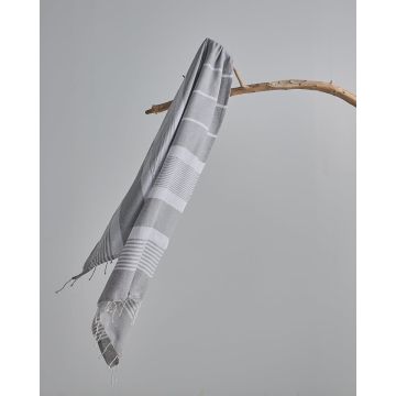 Παρεό με Λευκές Ρίγες & Κρόσσι Amaya 90x170cm Παρεό | 90x170cm