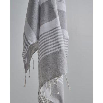 Παρεό με Λευκές Ρίγες & Κρόσσι Amaya 90x170cm Παρεό | 90x170cm - 