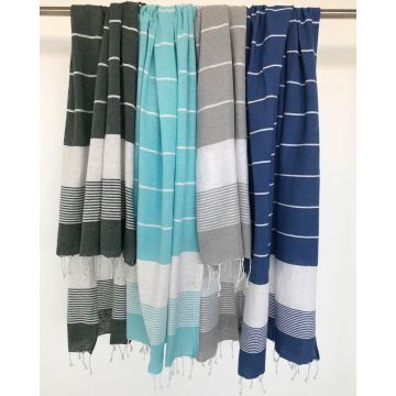 Ριγέ Πετσέτα Παρεό με Κρόσσι Alana σε 4 Αποχρώσεις 90x180cm Παρεό | 90x180cm - 