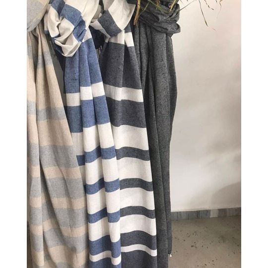 Βαμβακερή Ριγέ Πετσέτα Παρεό με Κρόσσι Margarita σε 3 Αποχρώσεις 90x170cm Παρεό | 90x170cm