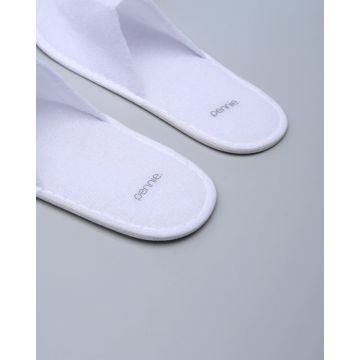 Πετσετέ Κλειστές Λεπτές Παντόφλες Slipper  One Size Άσπρο - 