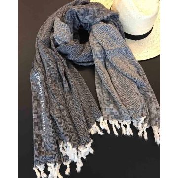 Παρεό Πασμίνα Από Bamboo με Κρόσσια Relaxation 100x190cm Παρεό (100x190cm) Μαύρο - 