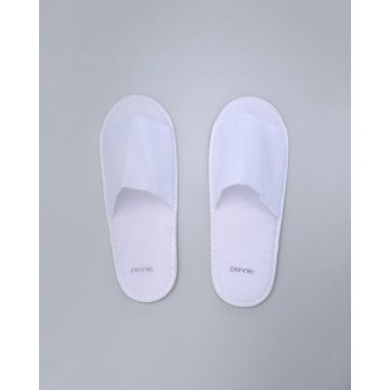Πετσετέ Ανοιχτές Μπροστά Παντόφλες Slipper  One Size Άσπρο