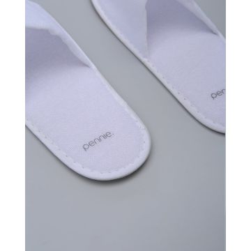 Πετσετέ Ανοιχτές Μπροστά Παντόφλες Slipper  One Size Άσπρο - 