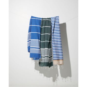 Ριγέ Πετσέτα Παρεό με Κρόσσι Akau σε 2 Αποχρώσεις 90x170cm Παρεό | 90x170cm - 