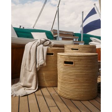 Βαμβακερή Μονόχρωμη Πετσέτα Πισίνας με Κρόσσι Plage 90x170cm Θαλάσσης | 90x170cm