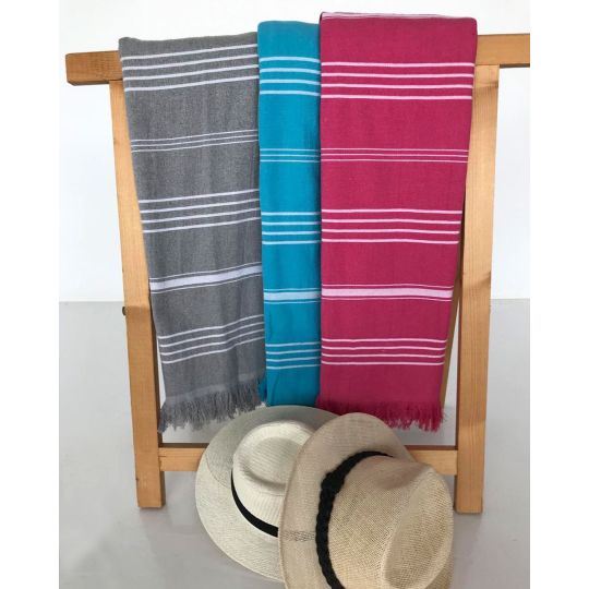 Ριγέ Φροτέ Πετσέτα Παρεό με Κρόσσι Moana 90x170cm Παρεό | 90x170cm