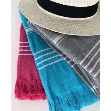 Ριγέ Φροτέ Πετσέτα Παρεό με Κρόσσι Moana 90x170cm Παρεό | 90x170cm - 