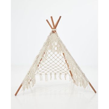 Boho Μακραμέ Διακοσμητική Τέντα Teepee Hale 122x122cm Natural