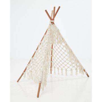 Boho Μακραμέ Διακοσμητική Τέντα Teepee Hale 122x122cm Natural - 