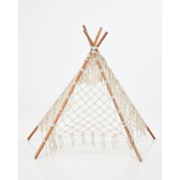 Boho Μακραμέ Διακοσμητική Τέντα Teepee Hale 122x122cm Natural - 