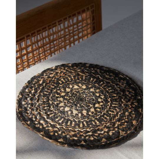 Ψάθα Στρογγυλό Πλεκτό Οικολογικό Σουπλά Γιούτας Gimlet Design 10 Φ30cm Διάμετρος 30cm Μπεζ