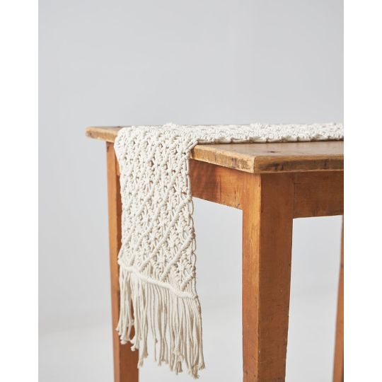 Boho Βαμβακερή Macrame Τραβέρσα Runner Willow 40x150cm Τραβέρσα (40x150cm) Σοκολά